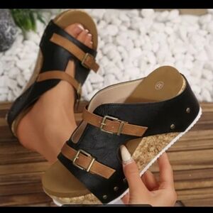 Stylish Black and Brown Women's Sandals